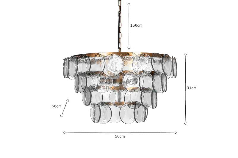 Kagitha Recycled Glass Statement Chandelier - Clear