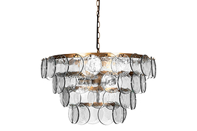 Kagitha Recycled Glass Statement Chandelier - Clear