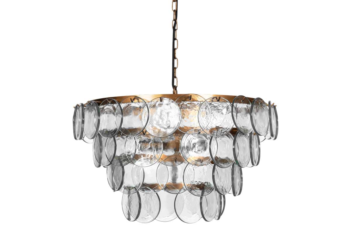 Kagitha Recycled Glass Statement Chandelier - Clear