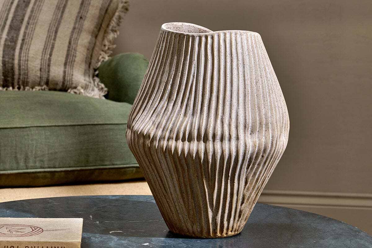 Kalai Ceramic Organic Shape Vase - Large-DECORATIVE ACCESSORIES-Nkuku