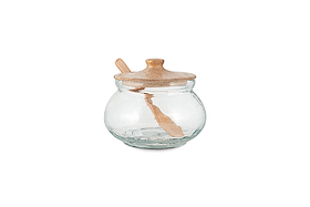 Kali Round Storage Jar - Natural & Clear