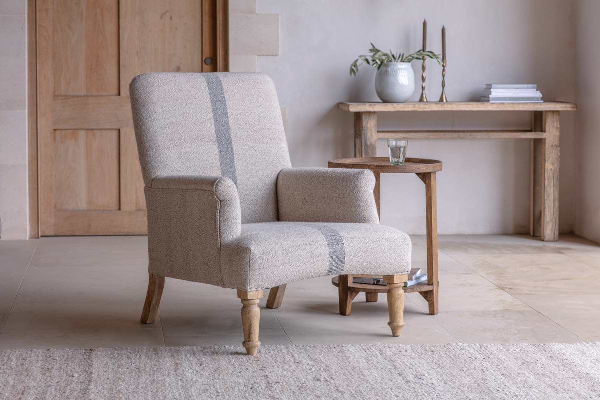 Kallu Wool & Cotton Occasional Chair - Natural-SEATING-Nkuku
