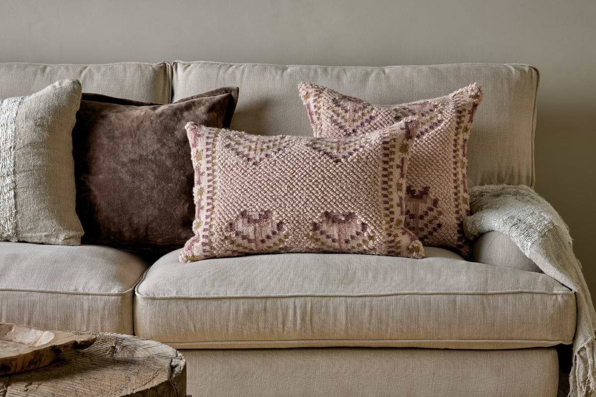 Kandy Wool & Cotton Cushion Cover - Dusty Pink-TEXTILES-Nkuku