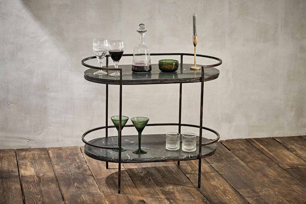 Karoko Marble Drinks Table-TABLES-Nkuku