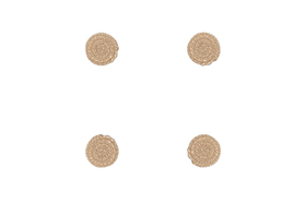 The Keso Woven Coasters by nkuku (Set of 4) in natural banana fibre are arranged in a neat square on a white background—perfect minimalist table decor.