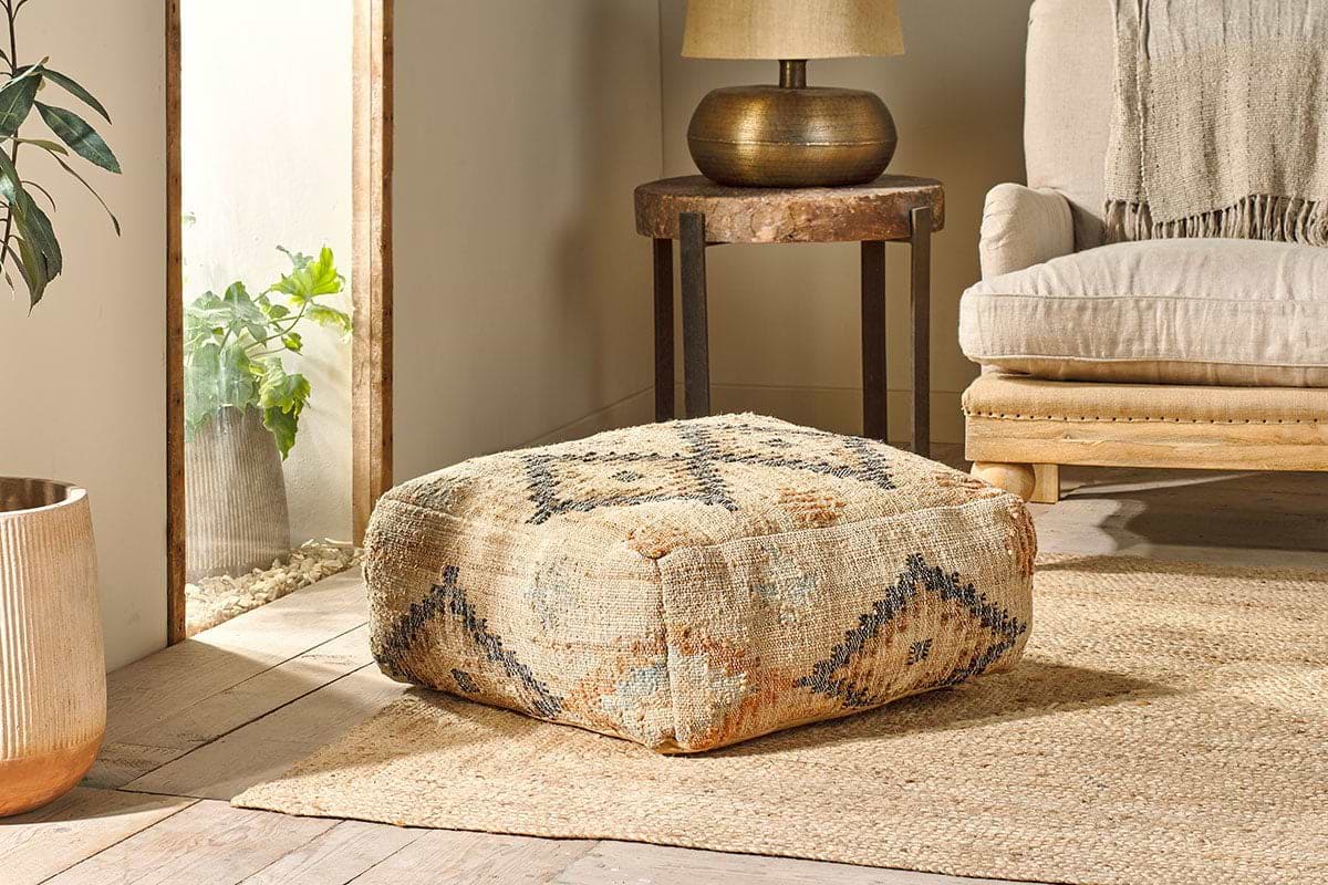 Kesu Kilim Pouf - Large-SEATING-Nkuku