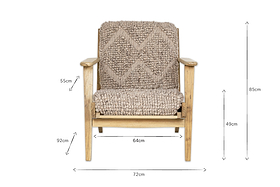 Keya Chunky Weave & Mango Wood Chair - Natural