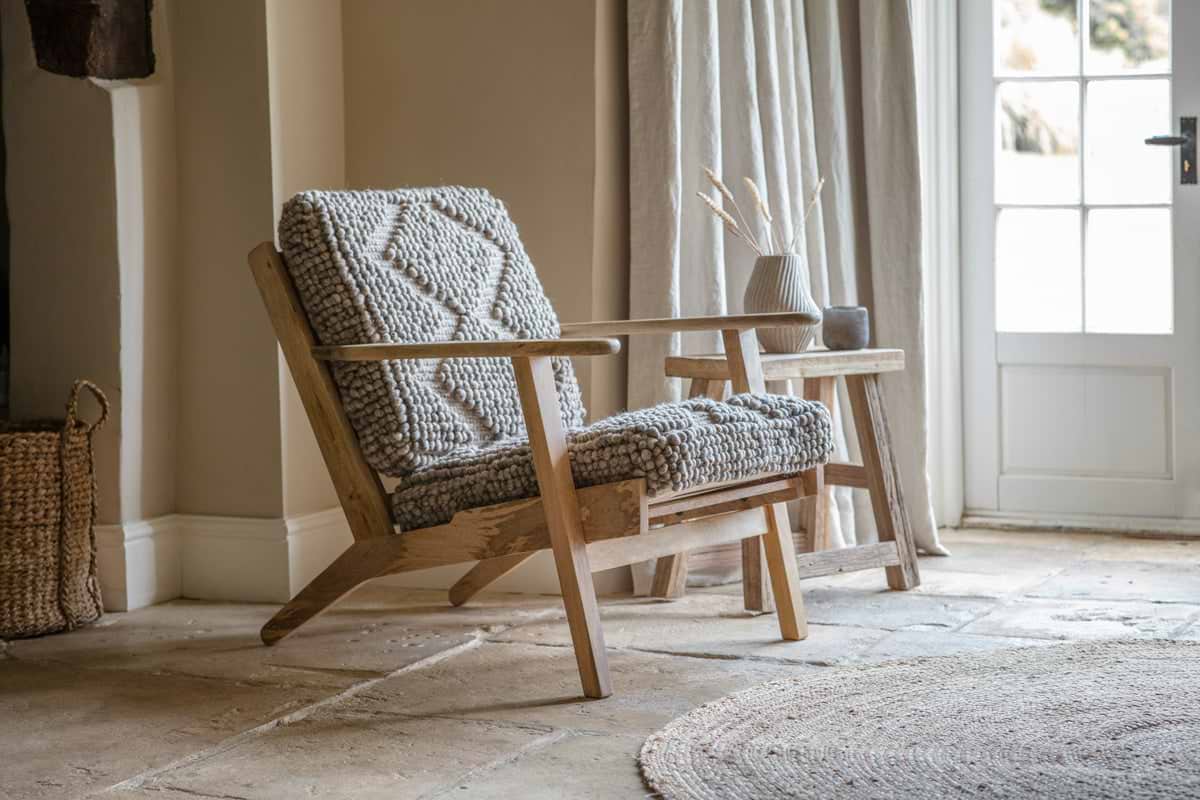 Keya Chunky Weave & Mango Wood Chair - Natural-SEATING-Nkuku