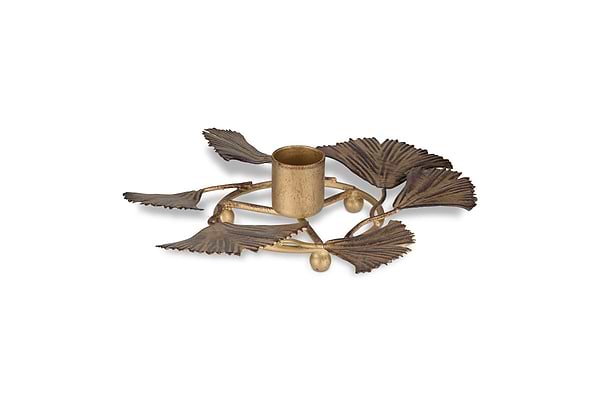 Khamilla Candle Holder - Gold-CHRISTMAS DECORATIONS-Nkuku