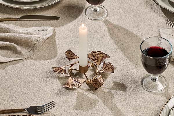 Khamilla Candle Holder - Gold-CHRISTMAS DECORATIONS-Nkuku