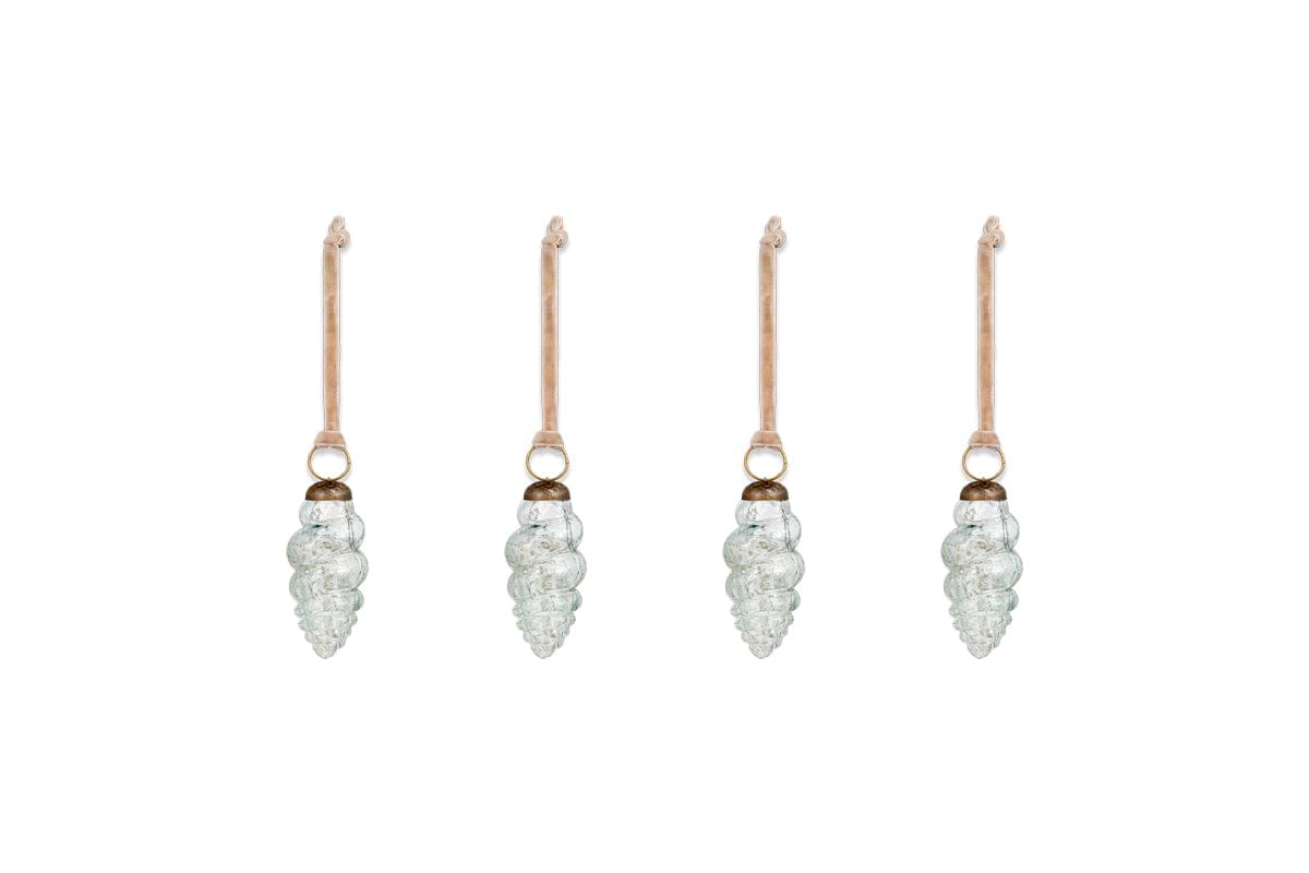 Khol Shell Baubles - Clear Antique - (Set of 4)
