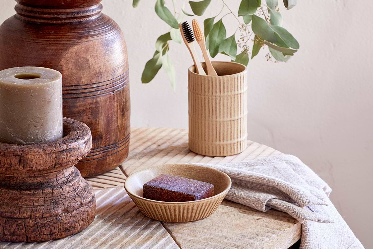 Kiani Ceramic Soap Dish - Cream-BATHROOM-Nkuku