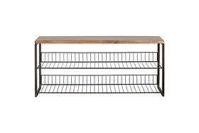 Kiyoma Iron & Wood Low Standing Shelves  - Natural