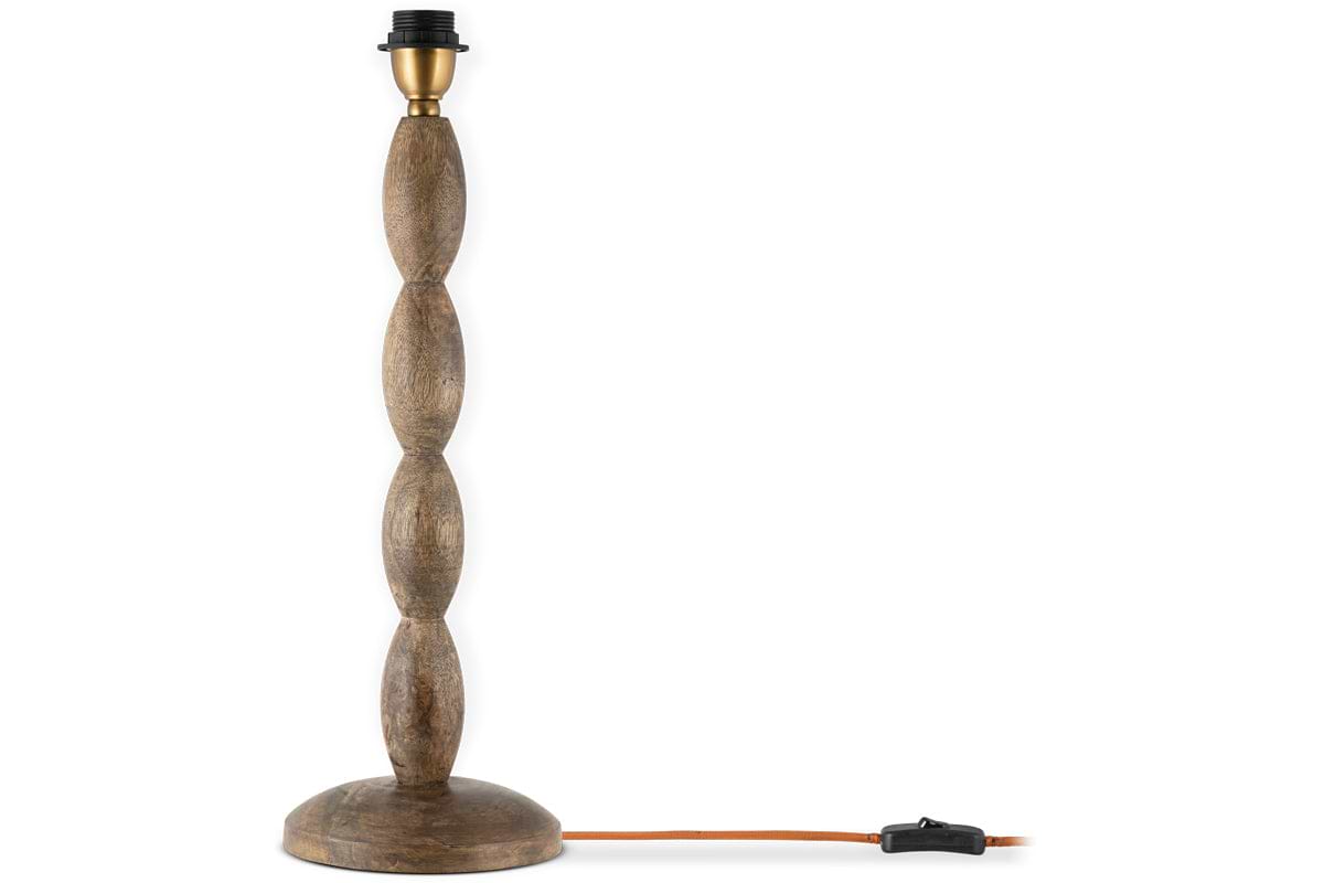 Konali Mango Wood Table Lamp - Ash Stain