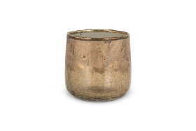 Konara Glass Tealight Holder - Copper Smoke