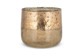 Konara Glass Tealight Holder - Copper Smoke