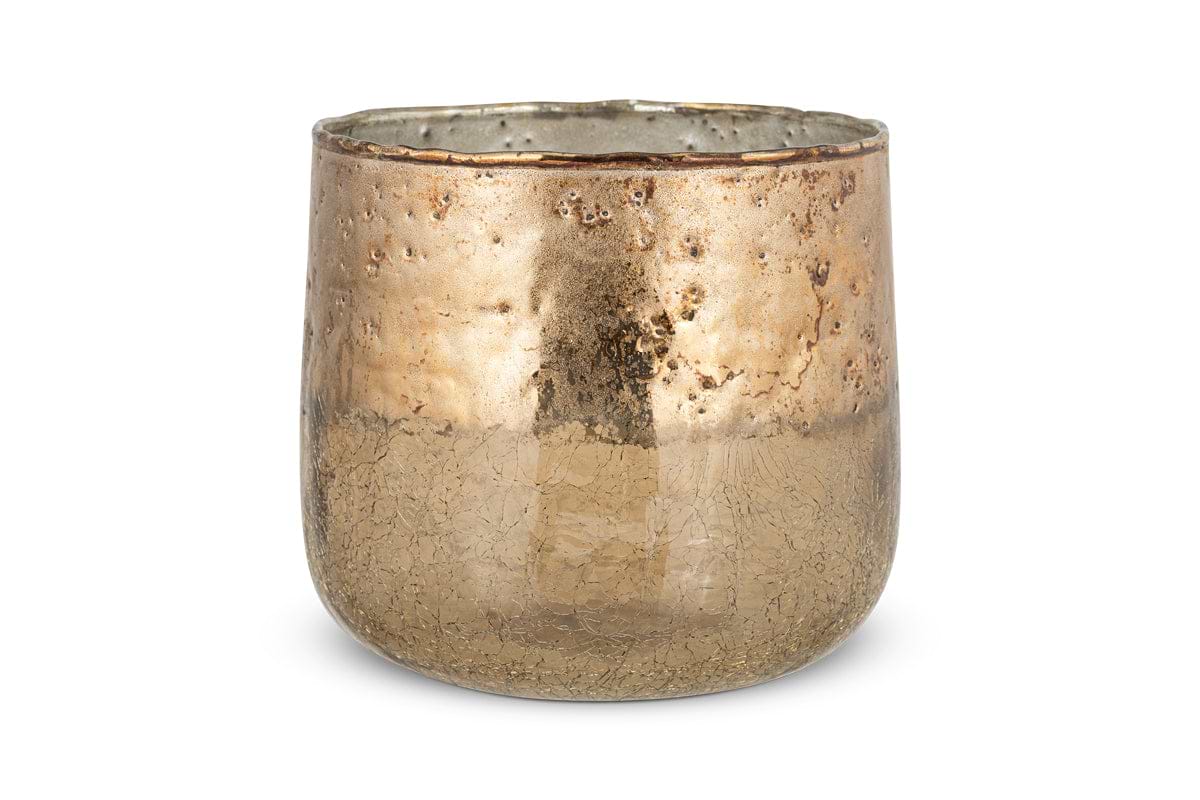 Konara Glass Tealight Holder - Copper Smoke