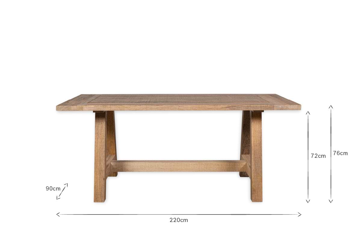 Indali Mango Wood Dining Table - Natural-TABLES-Nkuku