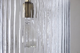 Lumina Fluted Recycled Glass Pendant - Clear-LIGHTS-Nkuku