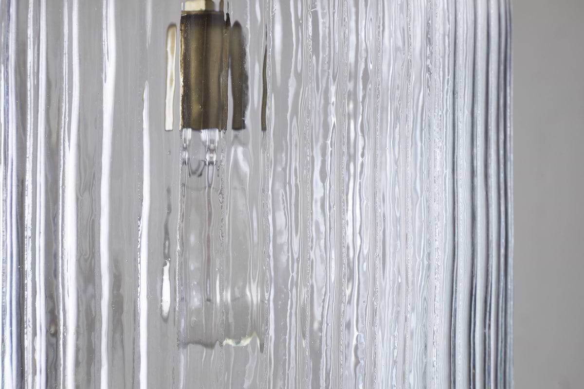 Lumina Fluted Recycled Glass Pendant - Clear-LIGHTS-Nkuku