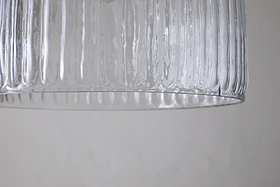 Lumina Fluted Recycled Glass Pendant - Clear-LIGHTS-Nkuku