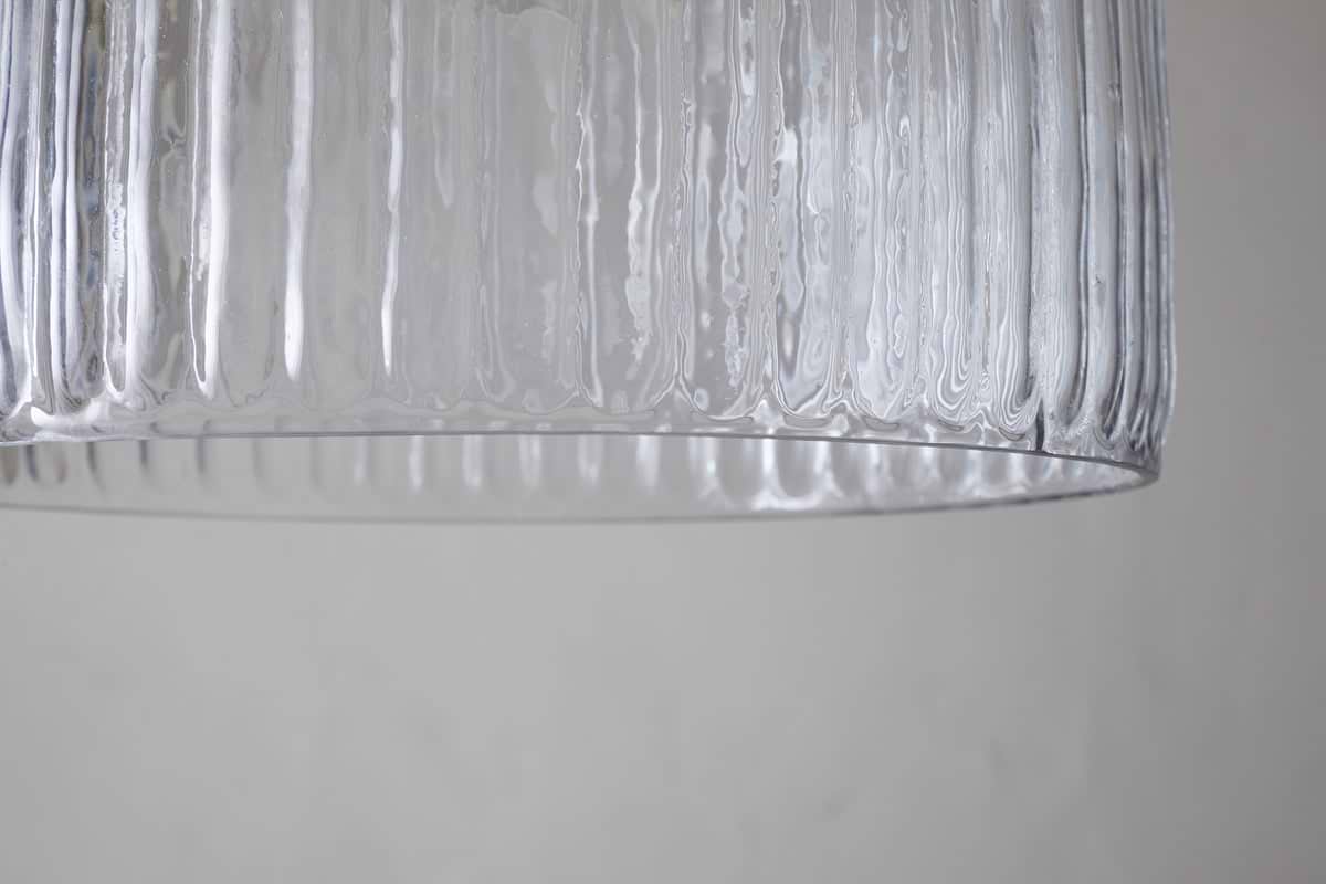 Lumina Fluted Recycled Glass Pendant - Clear-LIGHTS-Nkuku