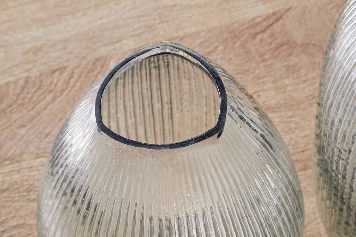 Linsy Ribbed Glass Vase - Clear