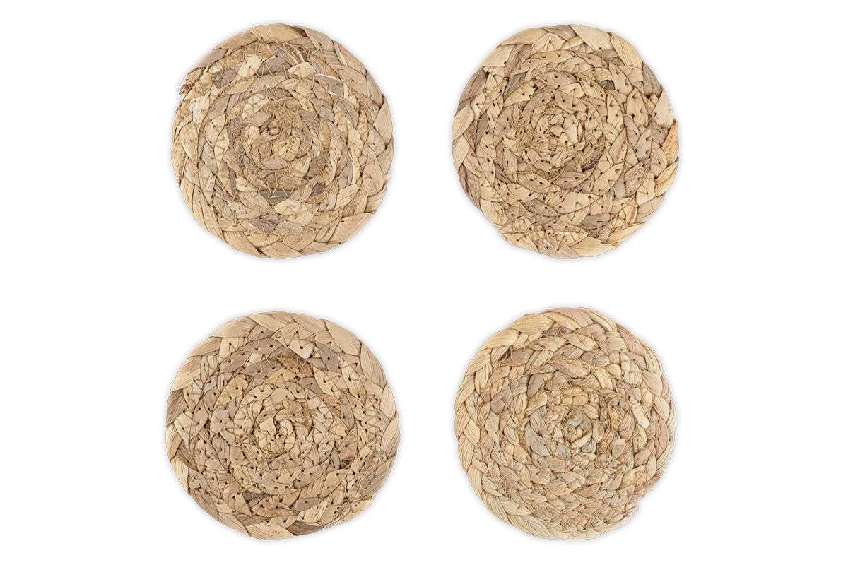 Lam Coasters - Natural (Set of 4)-KITCHEN & DINING ACCESSORIES-Nkuku