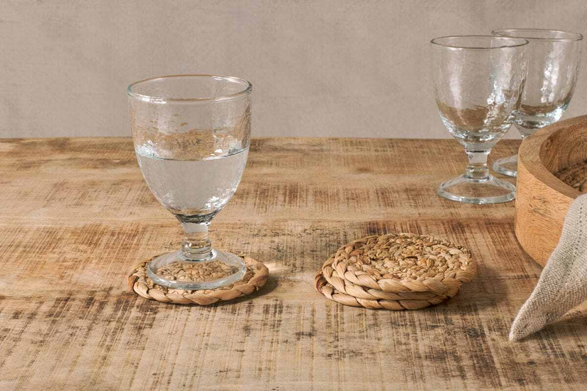 Lam Coasters - Natural (Set of 4)-KITCHEN & DINING ACCESSORIES-Nkuku