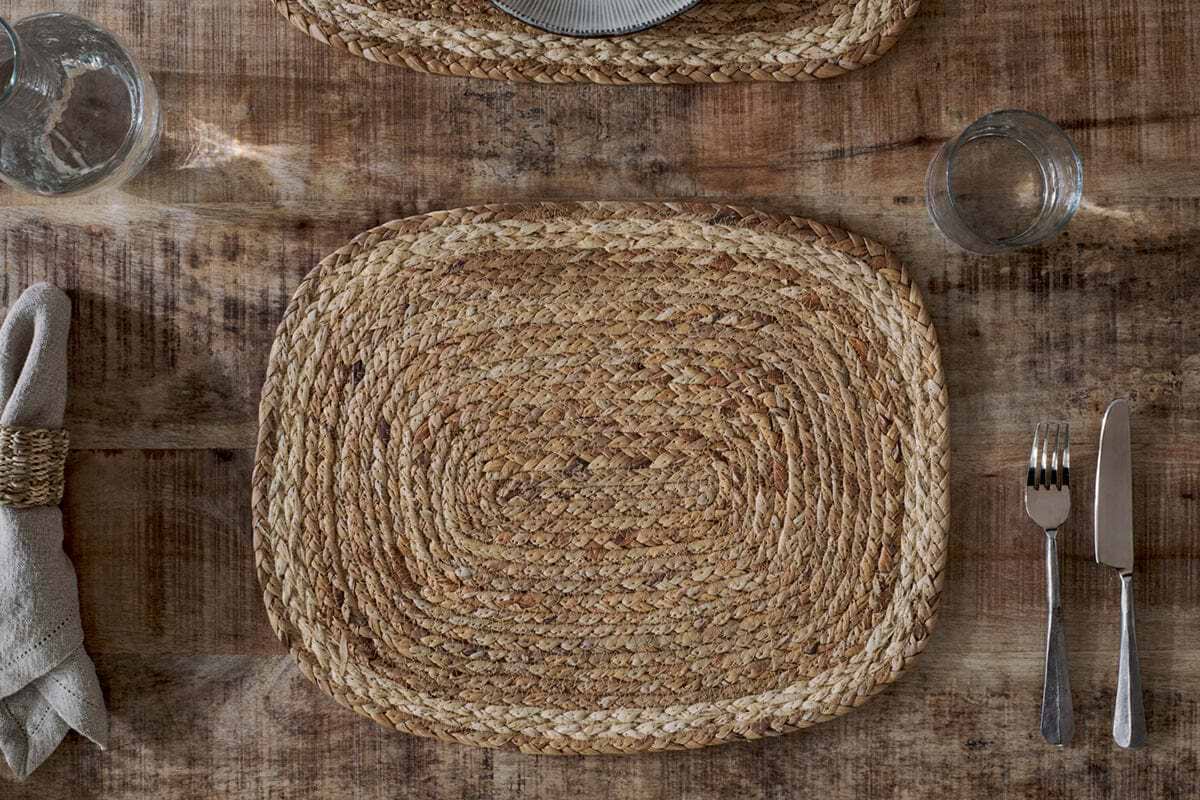 Lam Rectangular Tablemats - Natural (Set of 4)-KITCHEN & DINING ACCESSORIES-Nkuku