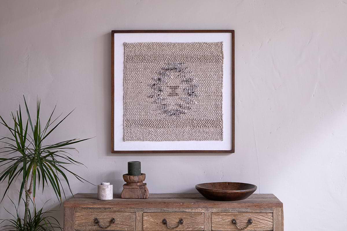 Lena Textured Wall Art - Off White-DECORATIVE ACCESSORIES-Nkuku
