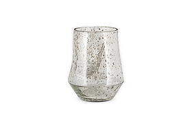 Linora Recycled Glass Tealight Holder - Clear-CANDLES HOLDERS & LANTERNS-Nkuku