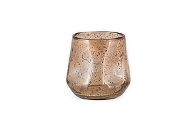 Linora Recycled Glass Tealight Holder - Terracotta-CANDLES HOLDERS & LANTERNS-Nkuku