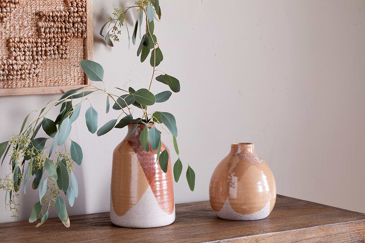 Lucia Ceramic Vase - Terracotta Mix-VASES & PLANTERS-Nkuku