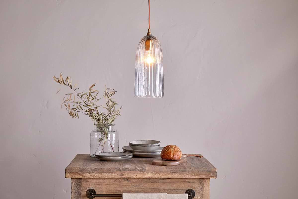 Lumina Recycled Glass Pendant - Clear-LIGHTS-Nkuku