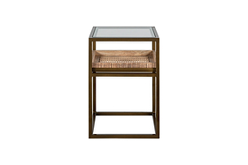 Luzon Iron & Mango Wood Display Side Table - Brass