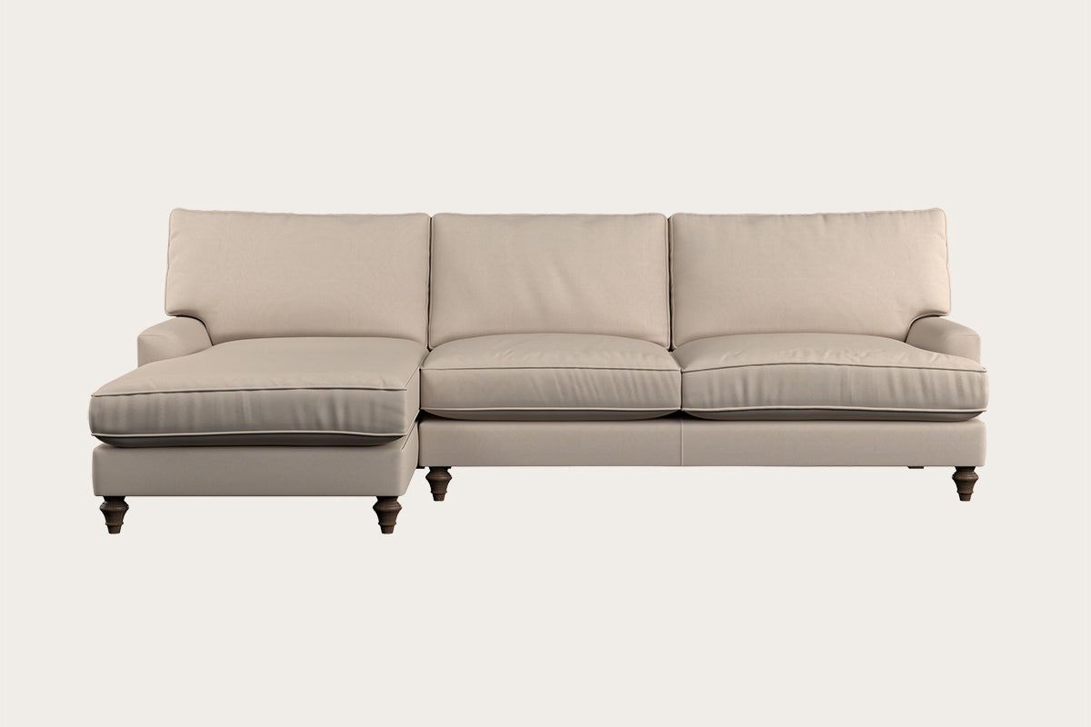 Marri Grand Left Hand Chaise Sofa - Recycled Cotton Natural