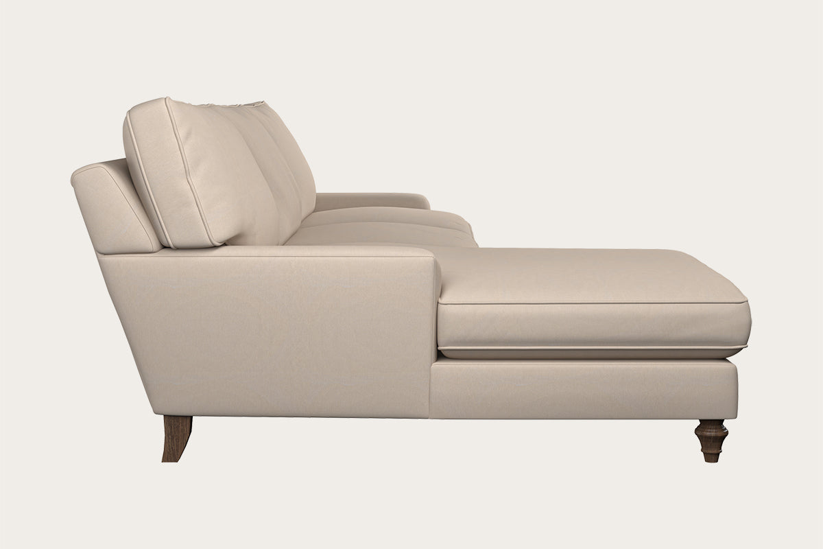 Marri Grand Left Hand Chaise Sofa - Recycled Cotton Natural