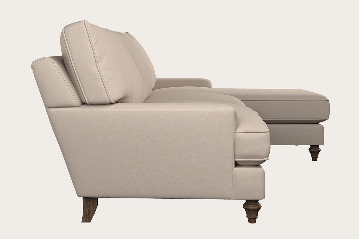 Marri Grand Right Hand Chaise Sofa - Recycled Cotton Natural