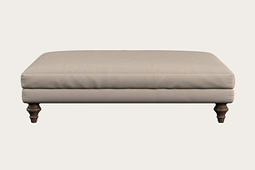 Marri Large Footstool - Recycled Cotton Natural-MAKE TO ORDER-Nkuku