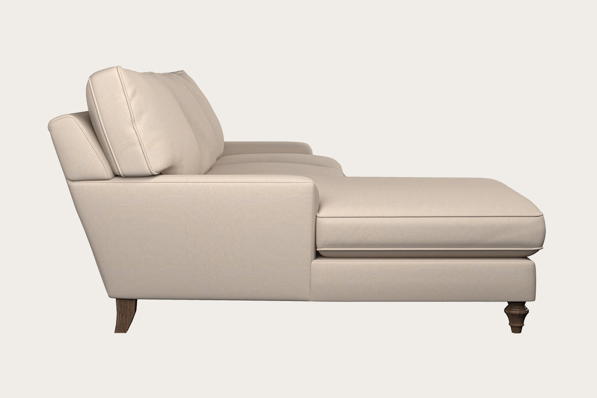 Marri Large Left Hand Chaise Sofa - Recycled Cotton Natural