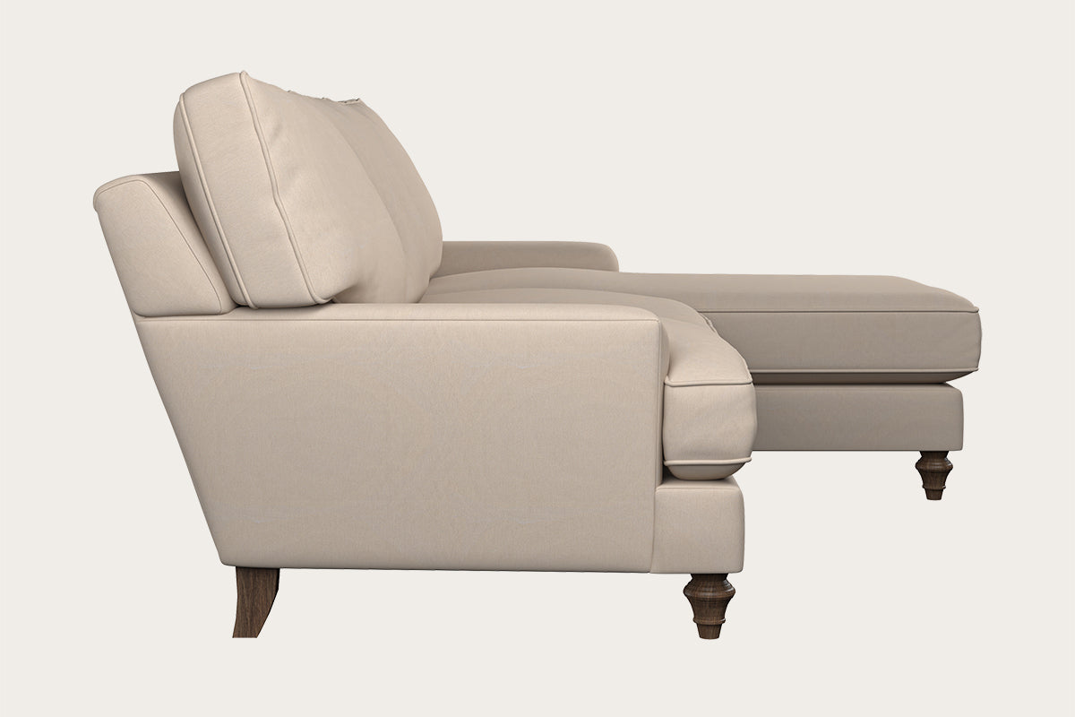 Marri Large Right Hand Chaise Sofa - Recycled Cotton Natural