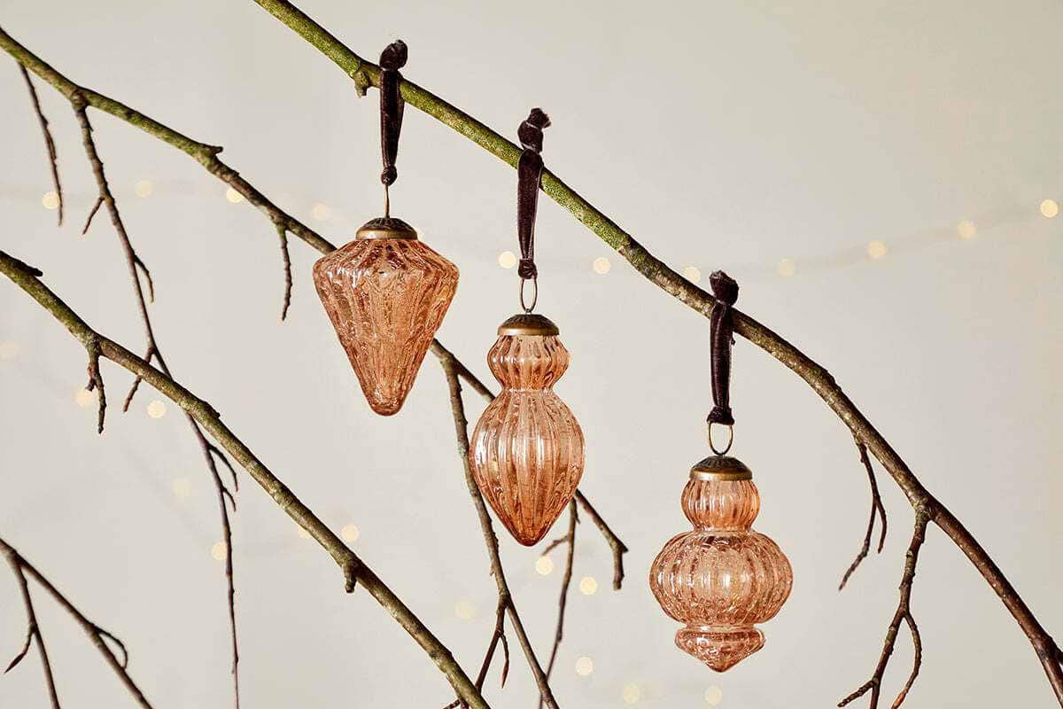 Manipur Baubles - Copper (Set of 3)-CHRISTMAS DECORATIONS-Nkuku