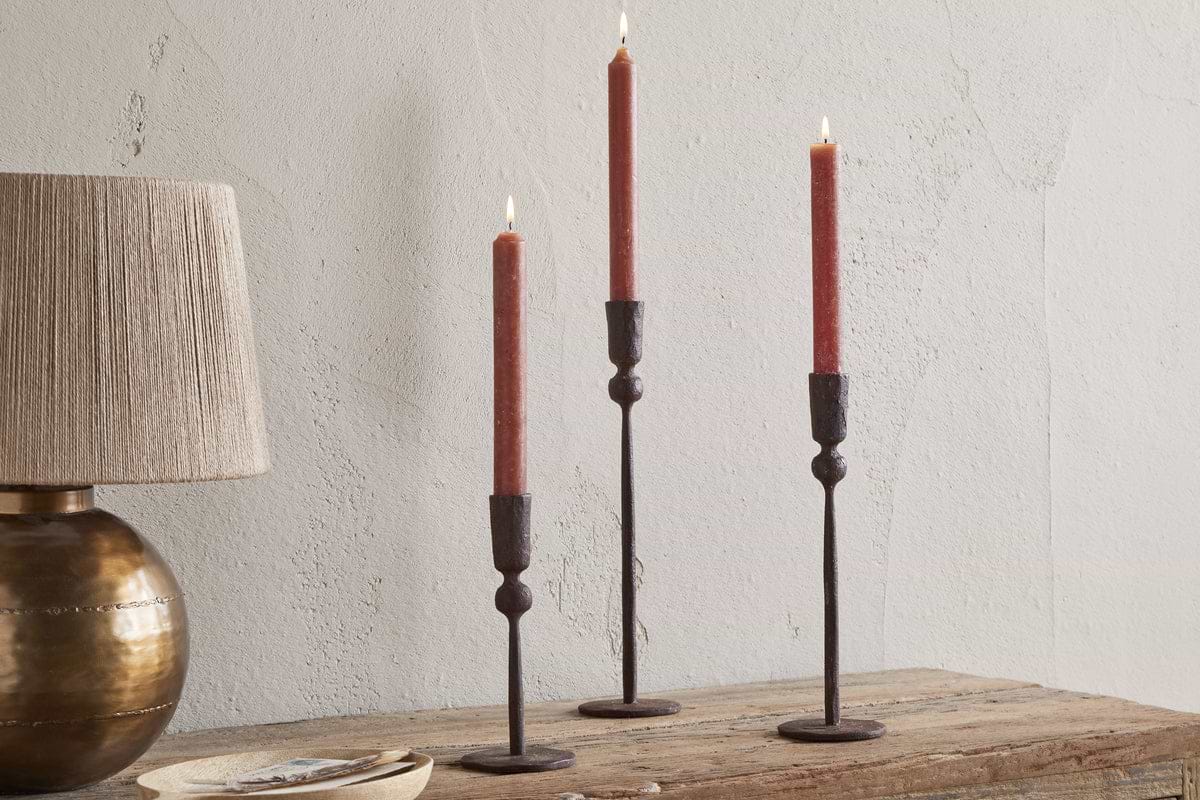 Mawindi Candle Holder - Rust-CANDLES HOLDERS & LANTERNS-Nkuku