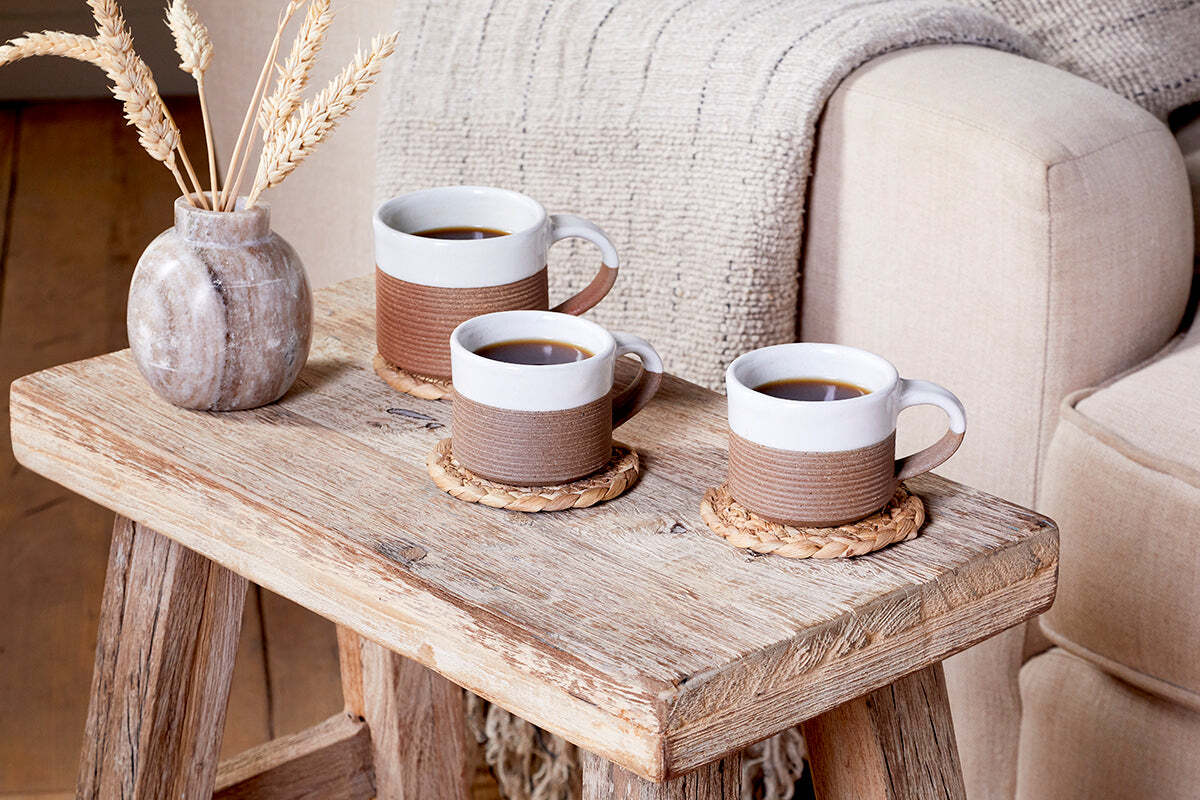 Mali Ribbed Espresso Mug - White-TABLEWARE-Nkuku