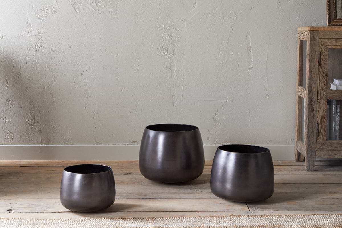 Maliki Plant Pot - Aged Bronze-nkuku – Nkuku