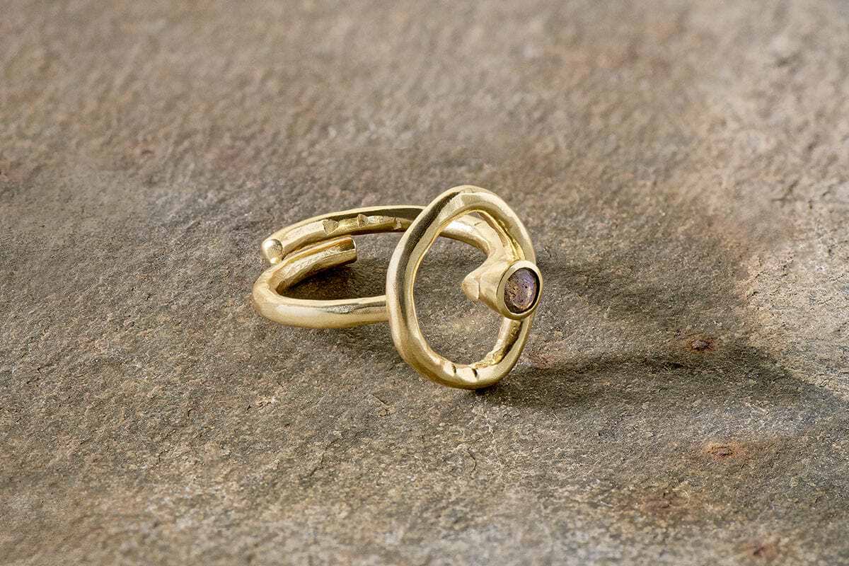 Mari Labradorite Ring - Gold-GIFTING-Nkuku