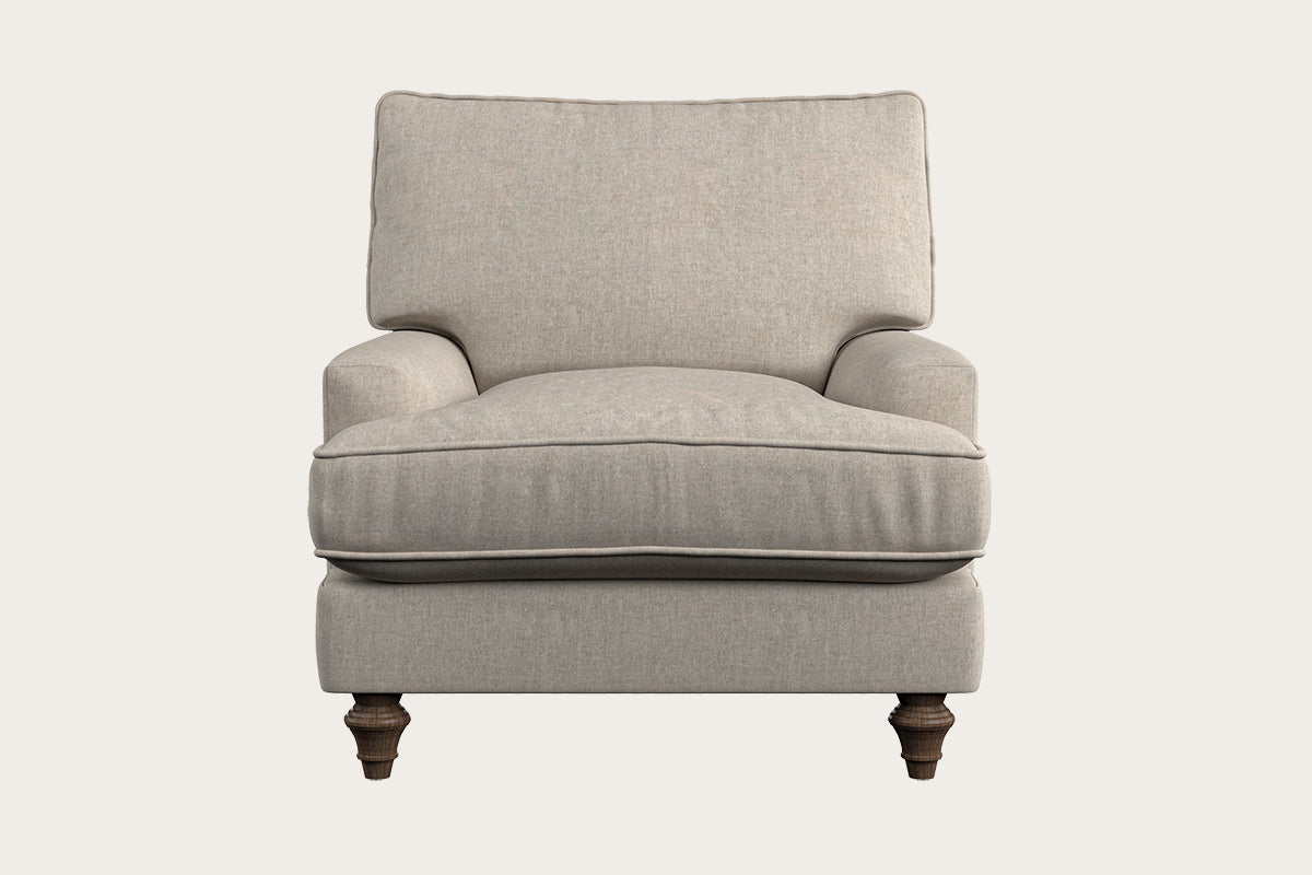Marri Armchair - Brera Linen Natural-MAKE TO ORDER-Nkuku
