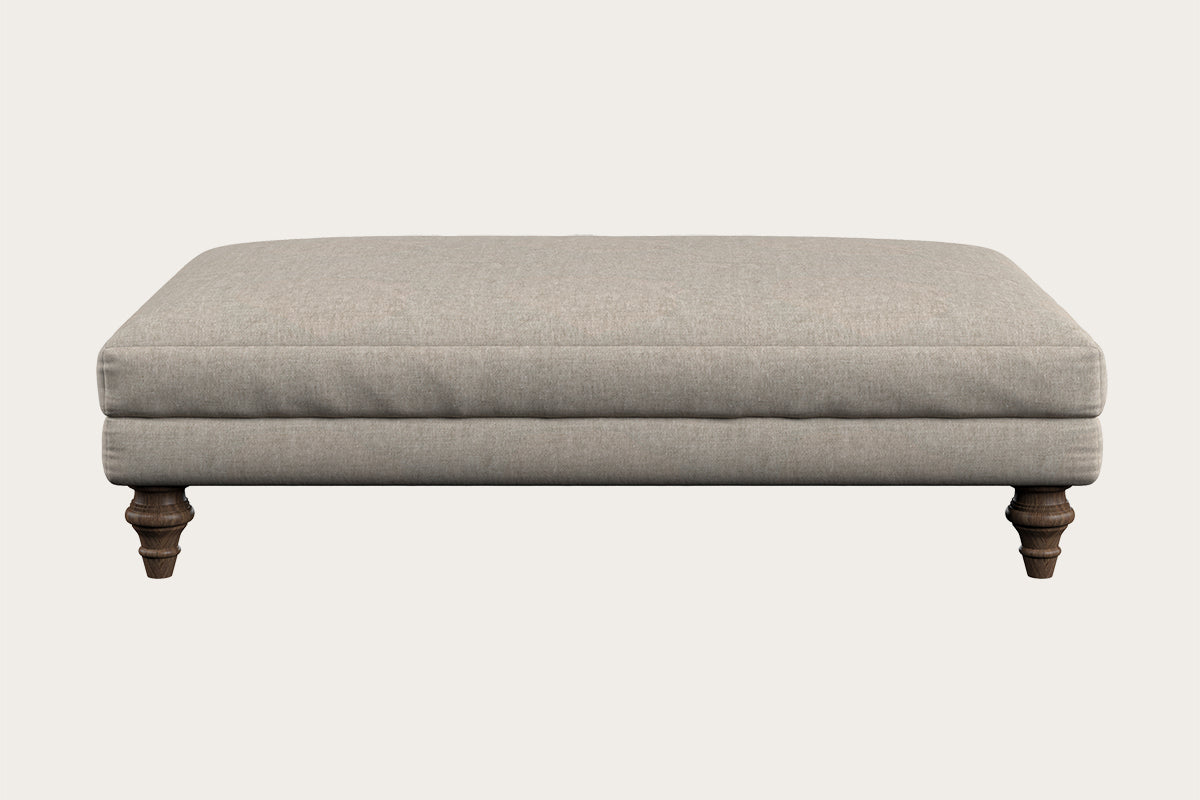 Marri Large Footstool - Brera Linen Natural-MAKE TO ORDER-Nkuku