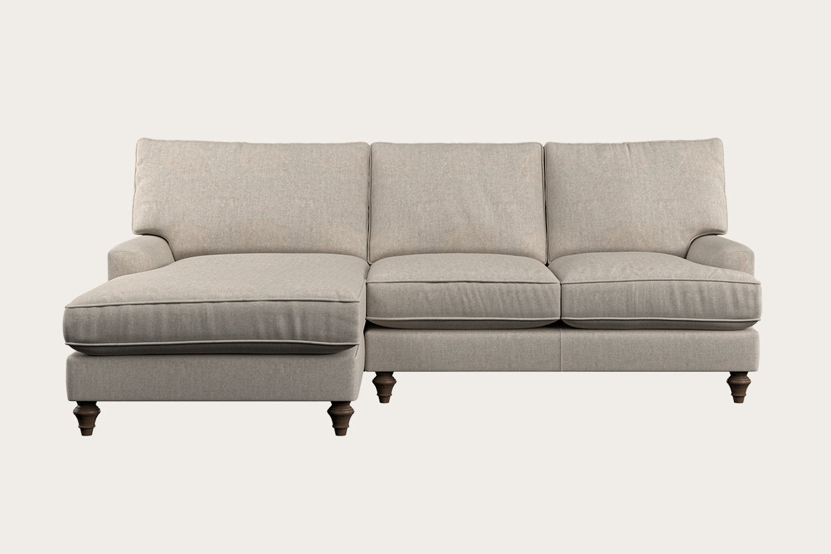 Marri Large Left Hand Chaise Sofa - Brera Linen Natural-MAKE TO ORDER-Nkuku